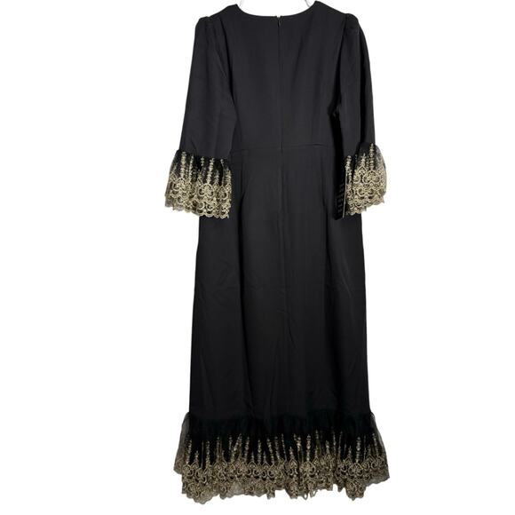 New Tuckernuck Pomander Place Gold Lace Lillith Midi Dress Sz Large 1543-D - Picture 5 of 13